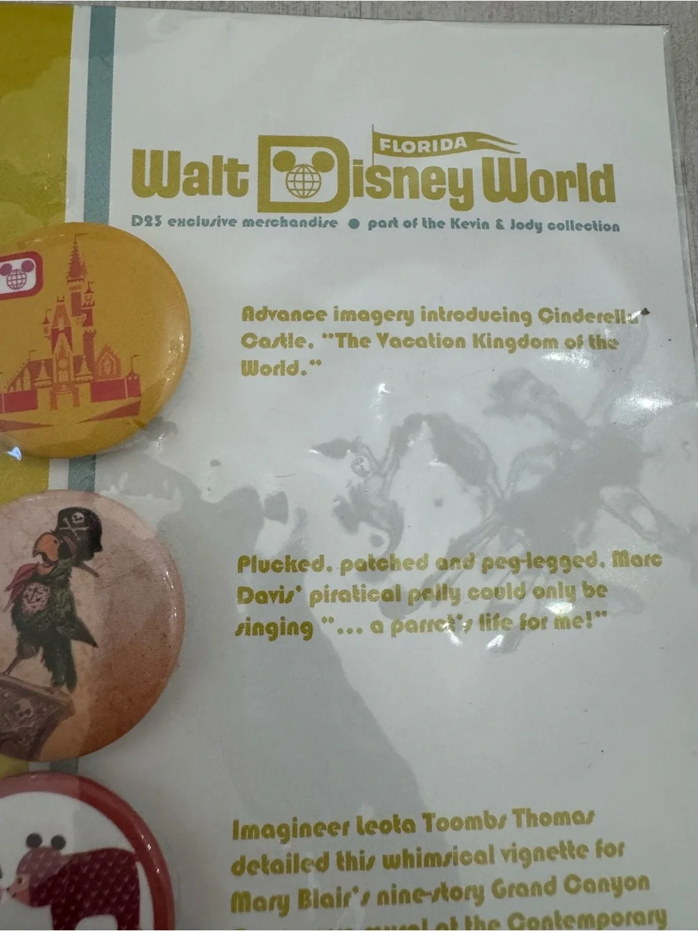 NWT D23 Walt Disney World 40th Anniversary Button Set